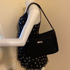 Vera Bradley handbag size M black, silver color